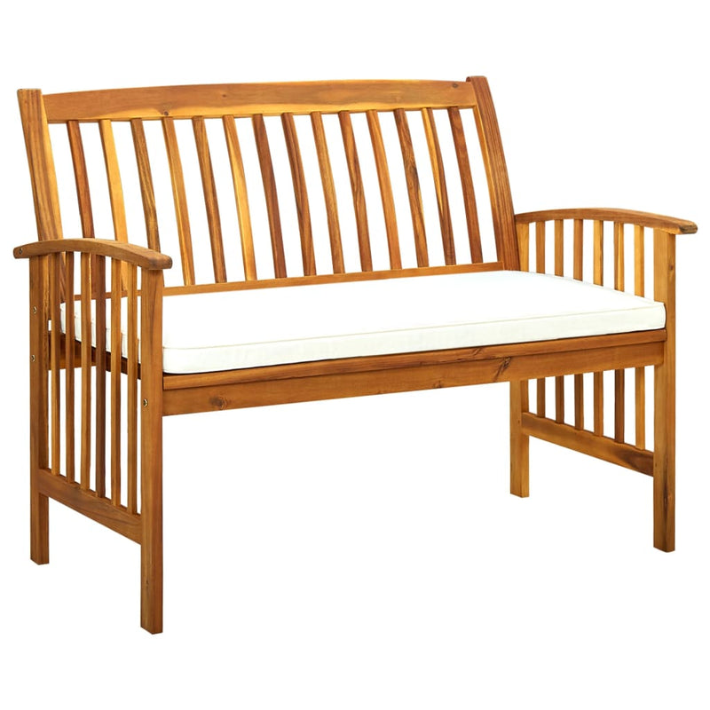 Garden Bench with Cushion 119 cm Solid Acacia Wood Payday Deals