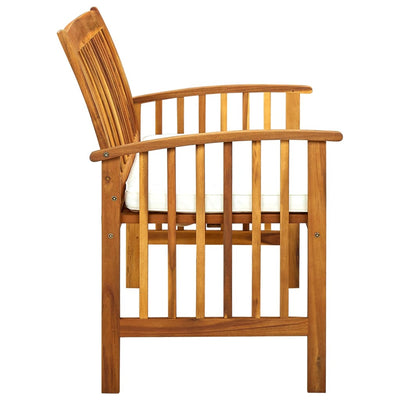 Garden Bench with Cushion 119 cm Solid Acacia Wood Payday Deals