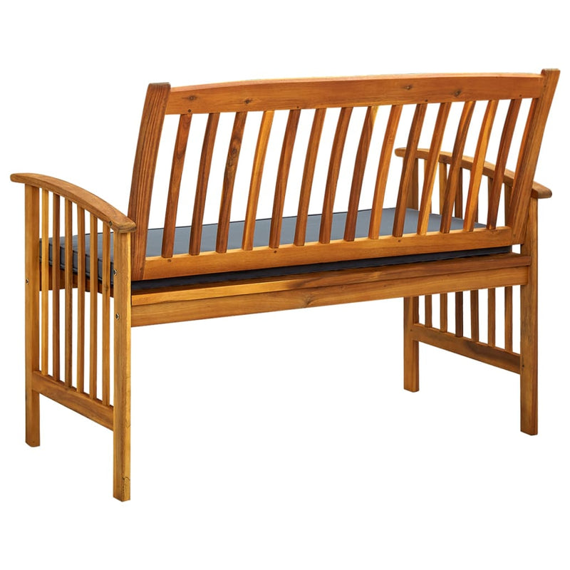Garden Bench with Cushion 119 cm Solid Acacia Wood Payday Deals