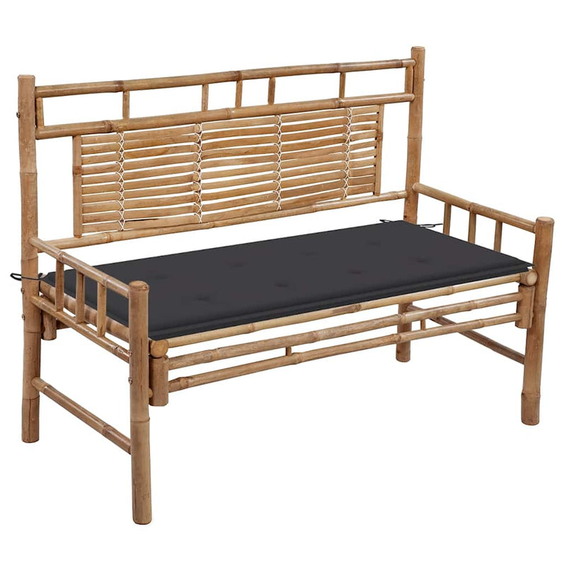 Garden Bench with Cushion 120 cm Bamboo Payday Deals