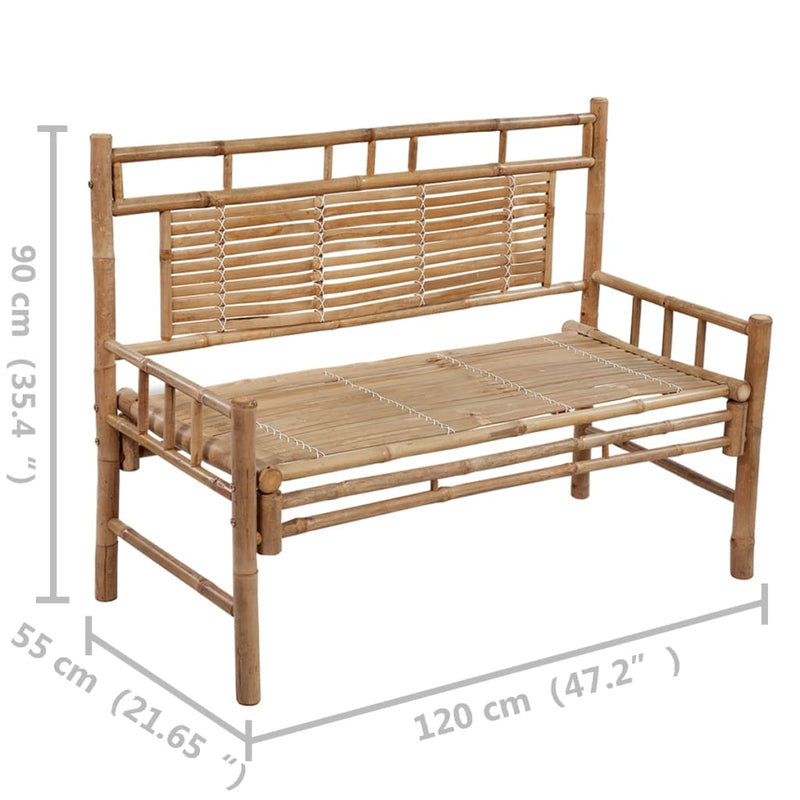 Garden Bench with Cushion 120 cm Bamboo Payday Deals