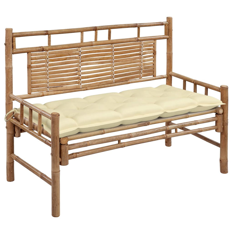 Garden Bench with Cushion 120 cm Bamboo Payday Deals