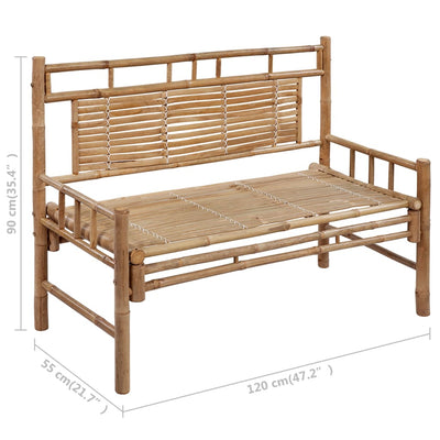 Garden Bench with Cushion 120 cm Bamboo Payday Deals