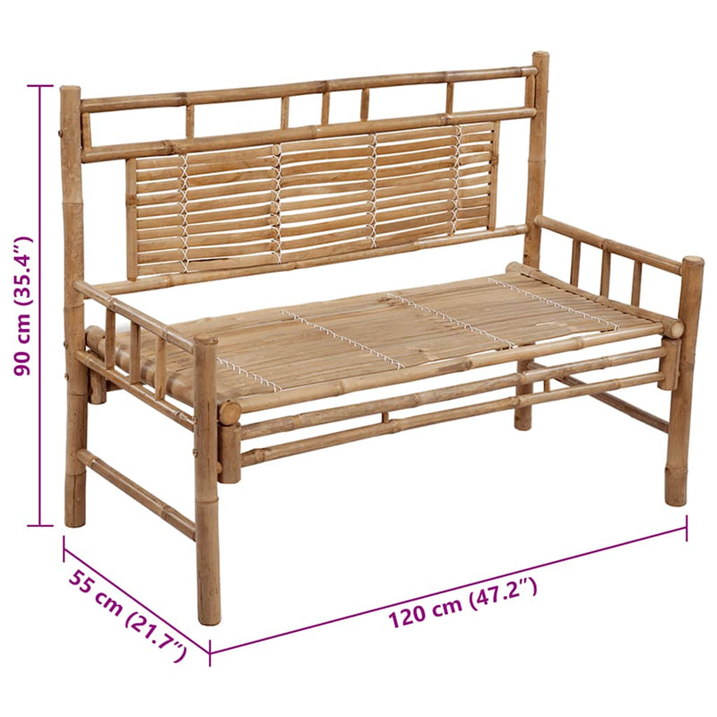Garden Bench with Cushion 120 cm Bamboo Payday Deals