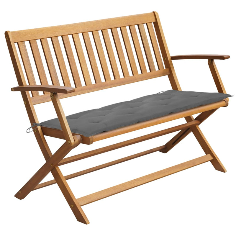 Garden Bench with Cushion 120 cm Solid Acacia Wood Payday Deals