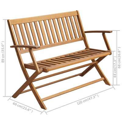 Garden Bench with Cushion 120 cm Solid Acacia Wood Payday Deals