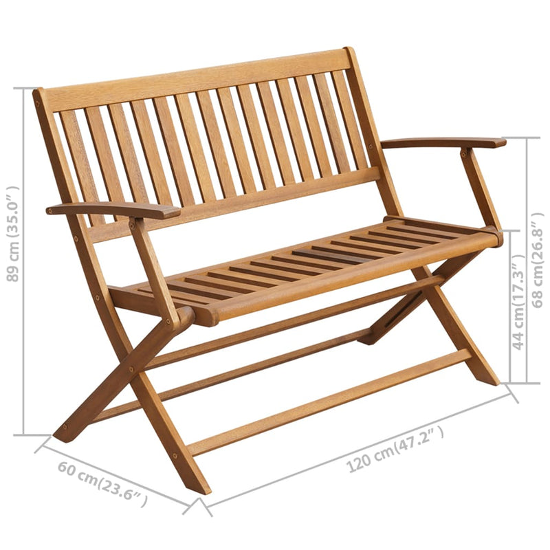 Garden Bench with Cushion 120 cm Solid Acacia Wood Payday Deals