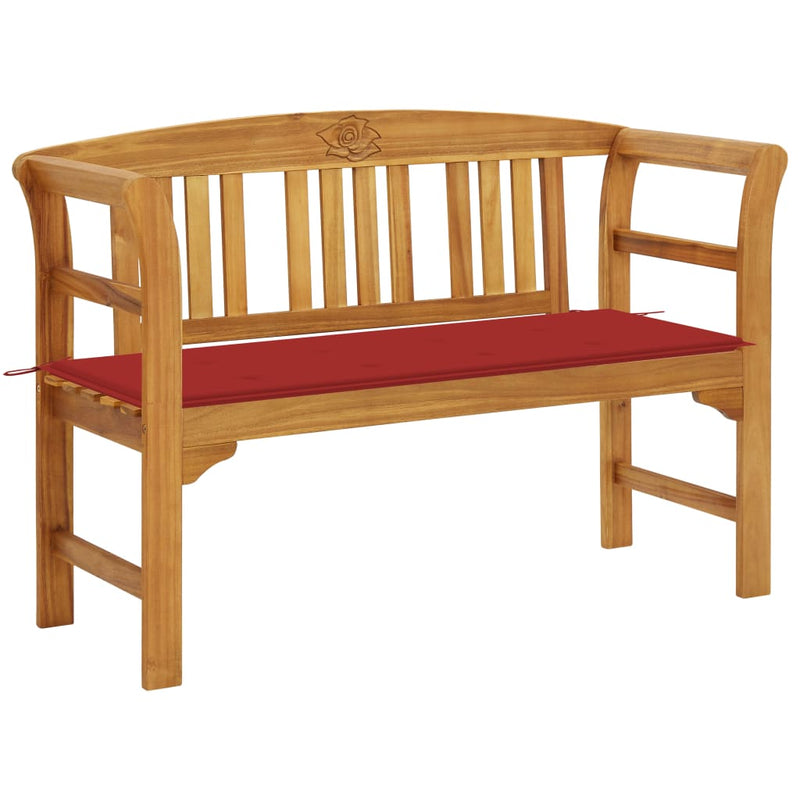Garden Bench with Cushion 120 cm Solid Acacia Wood Payday Deals