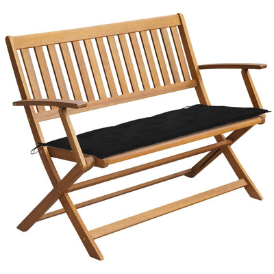 Garden Bench with Cushion 120 cm Solid Acacia Wood Payday Deals