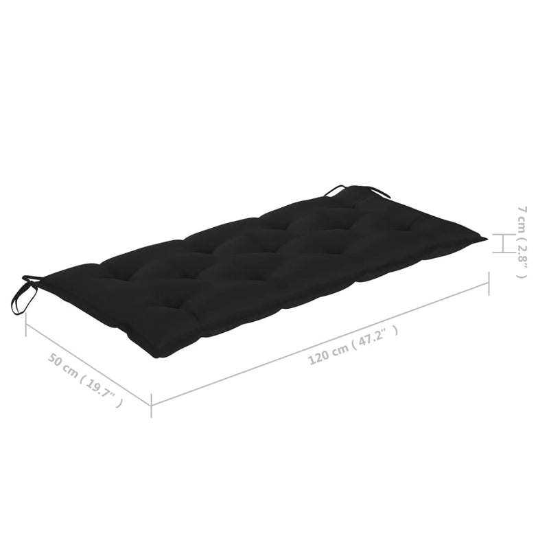 Garden Bench with Cushion 120 cm Solid Acacia Wood Payday Deals
