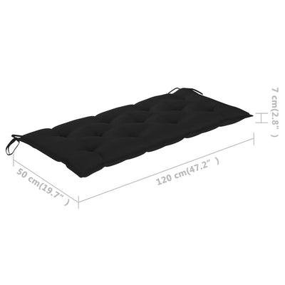 Garden Bench with Cushion 120 cm Solid Acacia Wood Payday Deals
