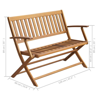 Garden Bench with Cushion 120 cm Solid Acacia Wood Payday Deals