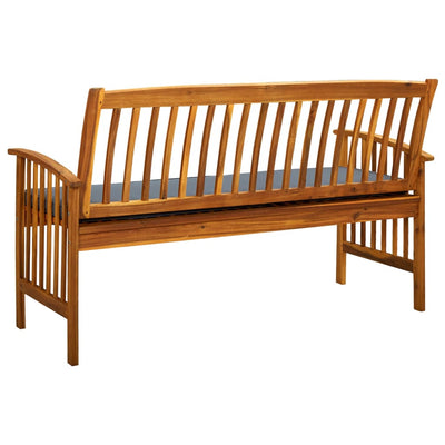 Garden Bench with Cushion 147 cm Solid Acacia Wood Payday Deals