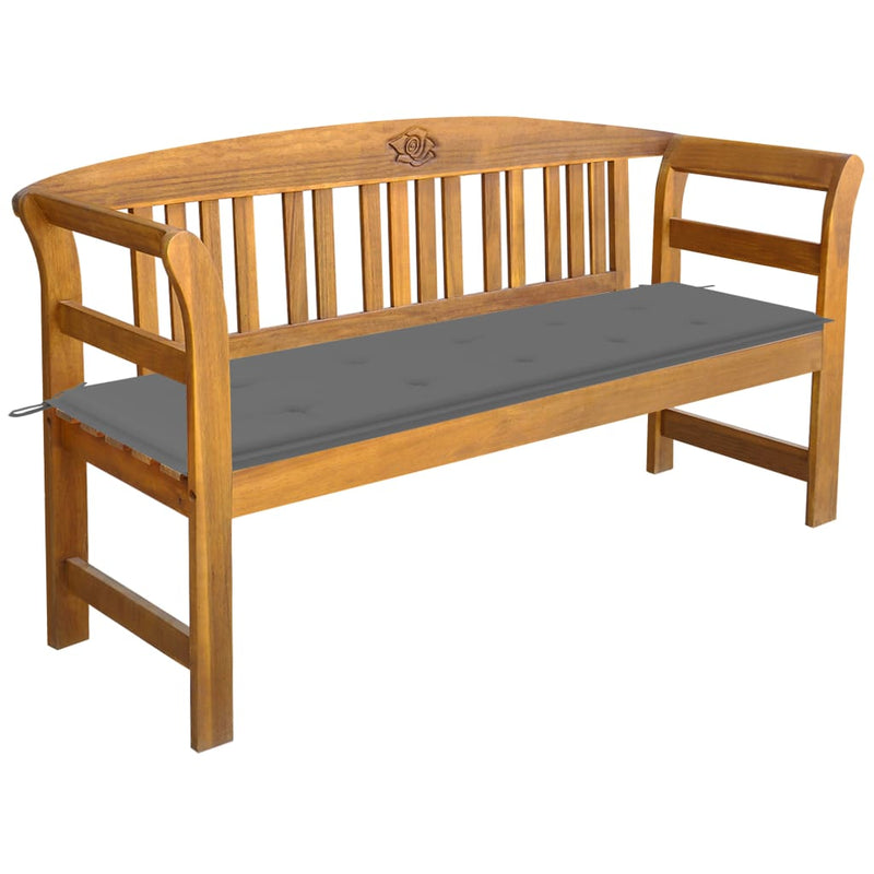 Garden Bench with Cushion 157 cm Solid Acacia Wood Payday Deals
