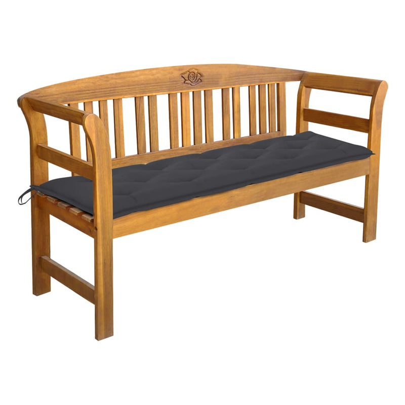 Garden Bench with Cushion 157 cm Solid Acacia Wood Payday Deals