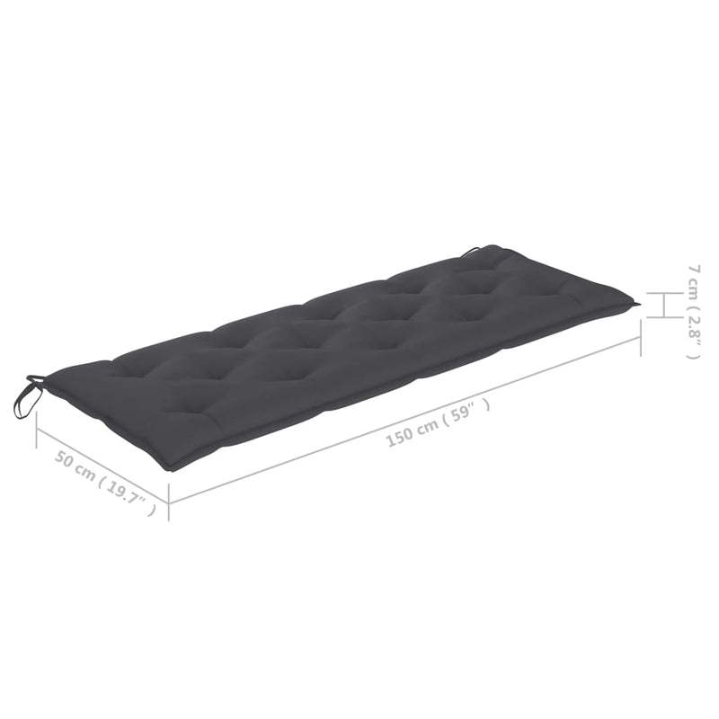 Garden Bench with Cushion 157 cm Solid Acacia Wood Payday Deals