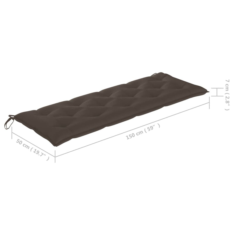 Garden Bench with Cushion 157 cm Solid Acacia Wood Payday Deals