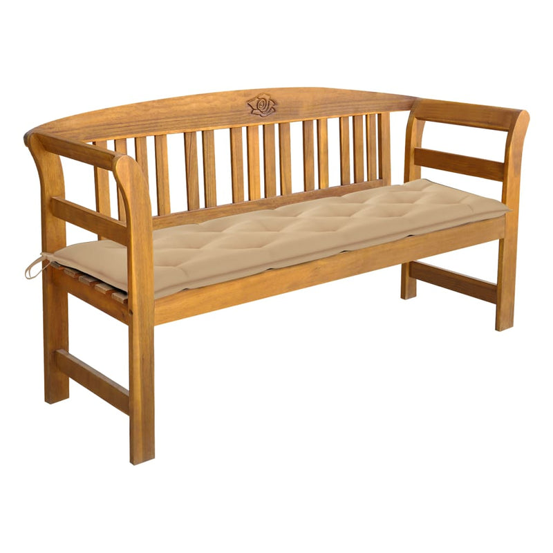 Garden Bench with Cushion 157 cm Solid Acacia Wood Payday Deals