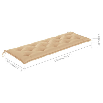 Garden Bench with Cushion 157 cm Solid Acacia Wood Payday Deals