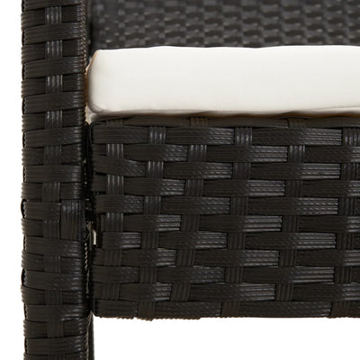 Garden Bench with Cushion Black 105 cm Poly Rattan Payday Deals