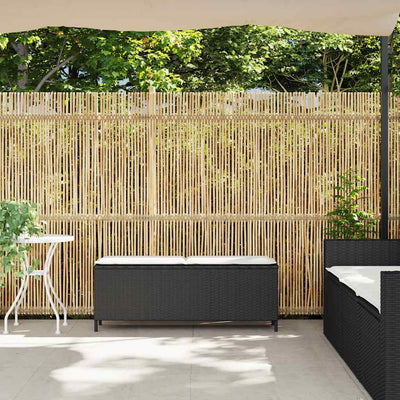Garden Bench with Cushion Black 110x30x40.5 cm Poly Rattan Payday Deals