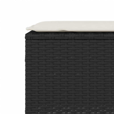 Garden Bench with Cushion Black 110x30x40.5 cm Poly Rattan Payday Deals