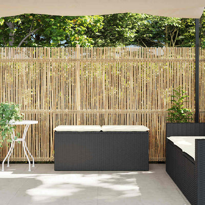 Garden Bench with Cushion Black 110x40x44 cm Poly Rattan Payday Deals