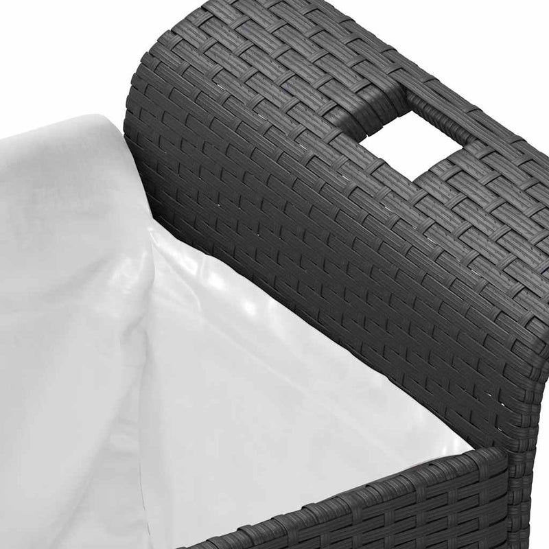 Garden Bench with Cushion Black 116x46x57 cm Poly Rattan Payday Deals