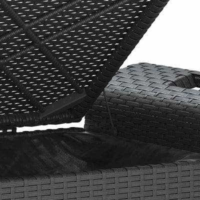 Garden Bench with Cushion Black 116x46x57 cm Poly Rattan Payday Deals