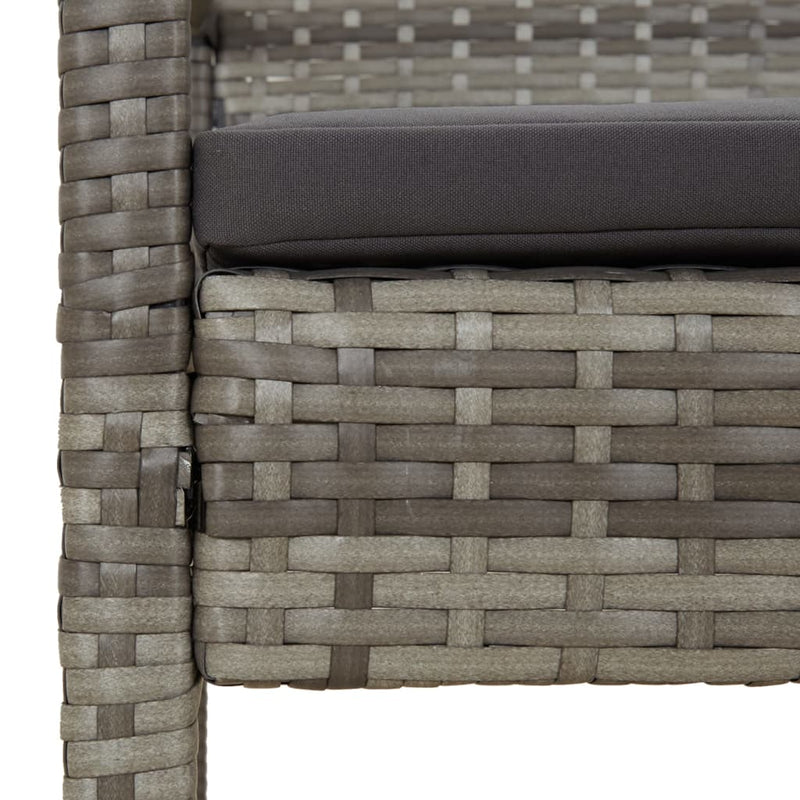 Garden Bench with Cushion Grey 105 cm Poly Rattan Payday Deals