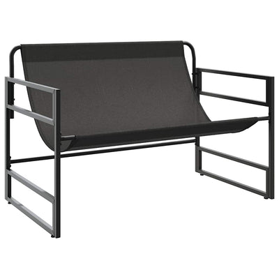 Garden Bench with Cushion Taupe 113 cm Steel Payday Deals