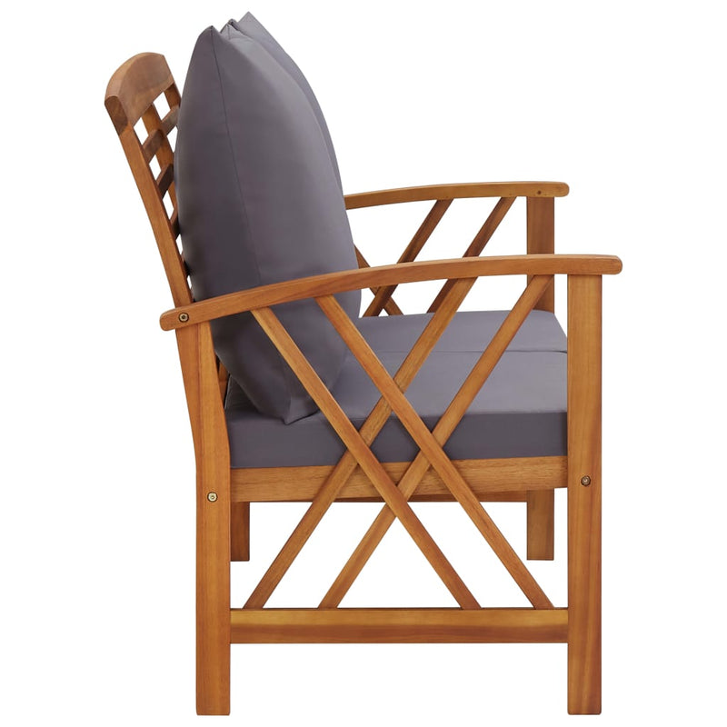 Garden Bench with Cushions 119 cm Solid Acacia Wood Payday Deals