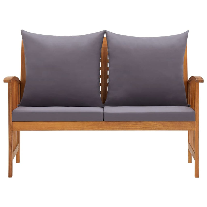 Garden Bench with Cushions 119 cm Solid Acacia Wood Payday Deals