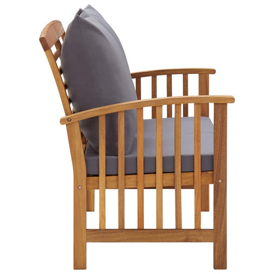 Garden Bench with Cushions 119 cm Solid Acacia Wood Payday Deals
