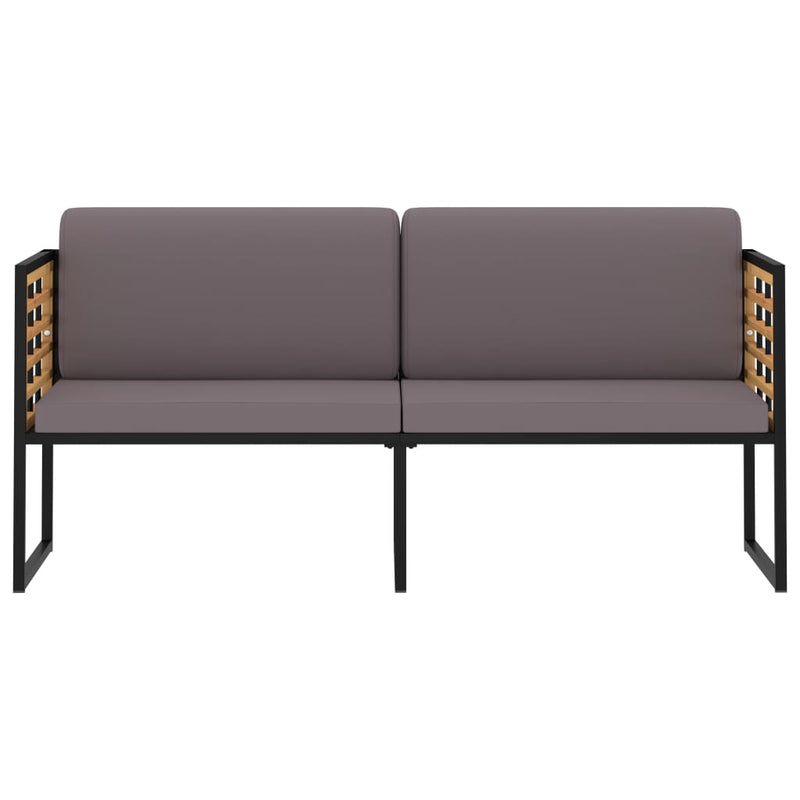 Garden Bench with Cushions 136 cm Solid Acacia Wood Dark Grey Payday Deals
