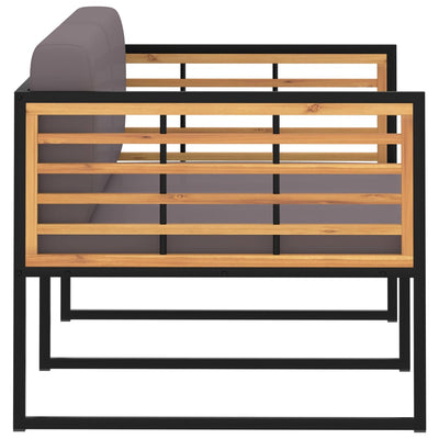 Garden Bench with Cushions 136 cm Solid Acacia Wood Dark Grey Payday Deals