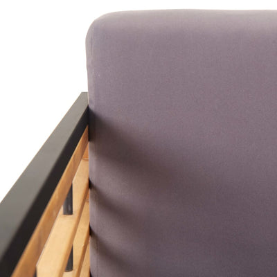 Garden Bench with Cushions 136 cm Solid Acacia Wood Dark Grey Payday Deals