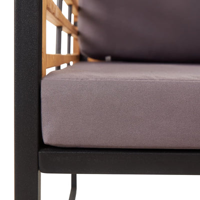 Garden Bench with Cushions 136 cm Solid Acacia Wood Dark Grey Payday Deals