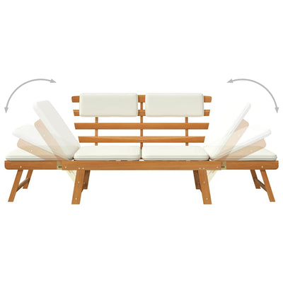 Garden Bench with Cushions 2-in-1 190 cm Solid Acacia Wood Payday Deals