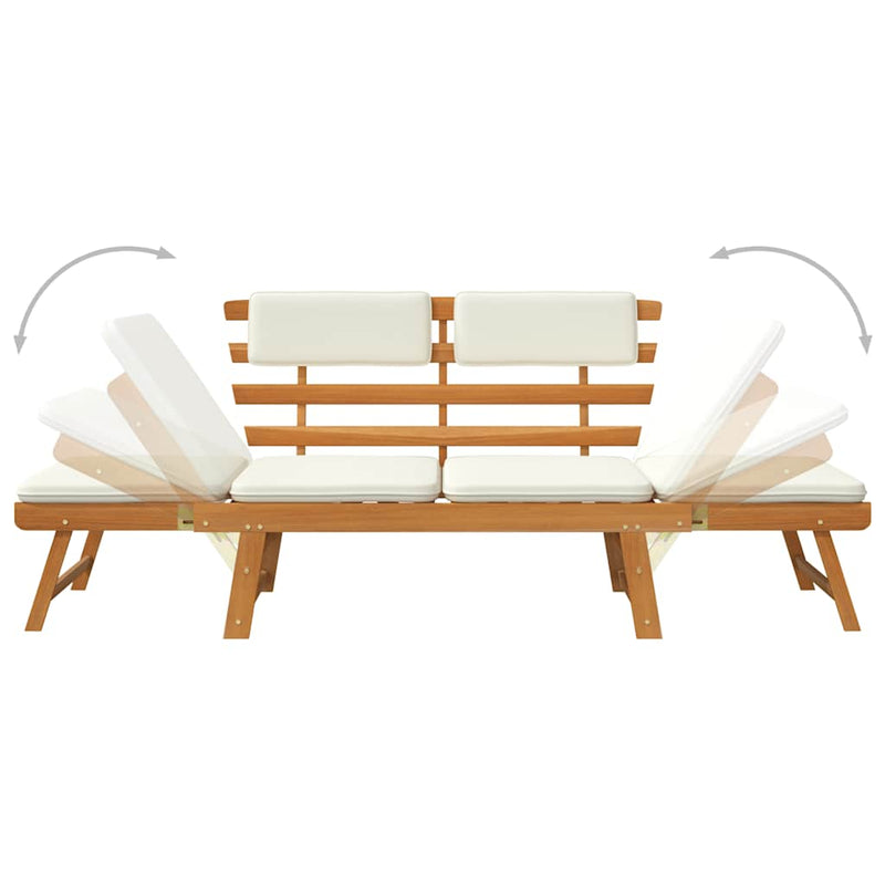 Garden Bench with Cushions 2-in-1 190 cm Solid Acacia Wood Payday Deals