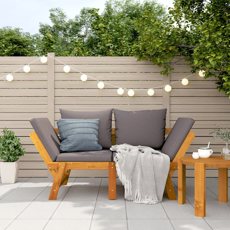 Garden Bench with Cushions 2-in-1 Solid Wood Acacia Payday Deals