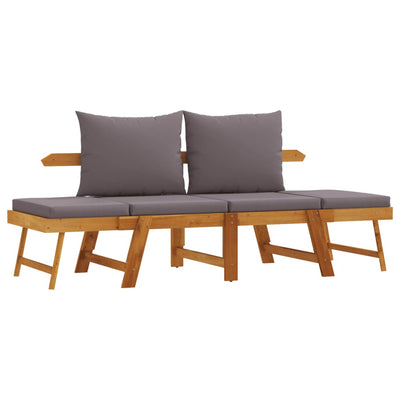 Garden Bench with Cushions 2-in-1 Solid Wood Acacia Payday Deals