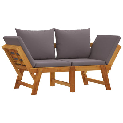 Garden Bench with Cushions 2-in-1 Solid Wood Acacia Payday Deals