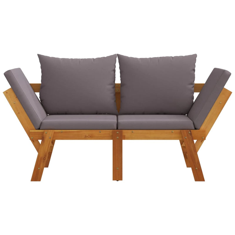 Garden Bench with Cushions 2-in-1 Solid Wood Acacia Payday Deals