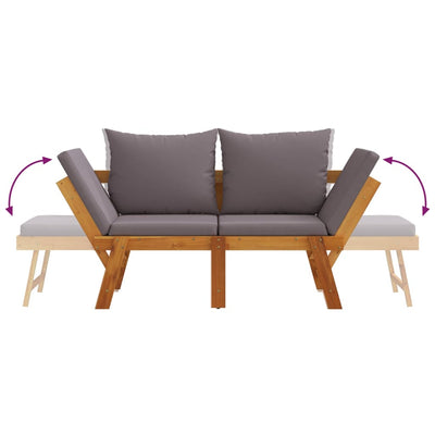Garden Bench with Cushions 2-in-1 Solid Wood Acacia Payday Deals