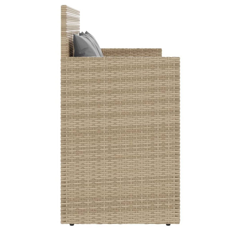 Garden Bench with Cushions Beige Poly Rattan Payday Deals