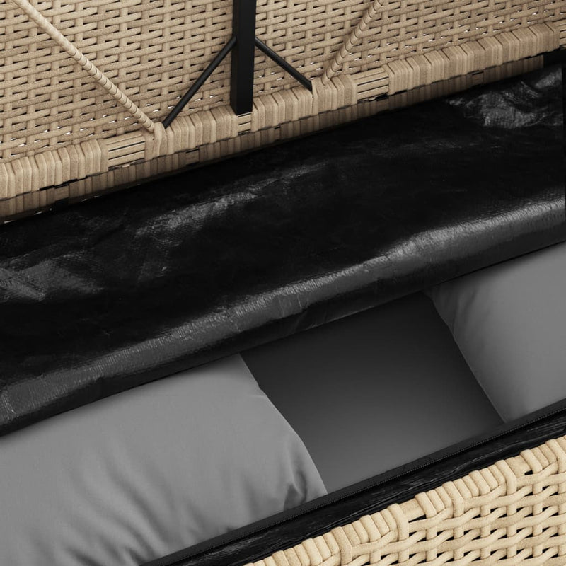 Garden Bench with Cushions Beige Poly Rattan Payday Deals