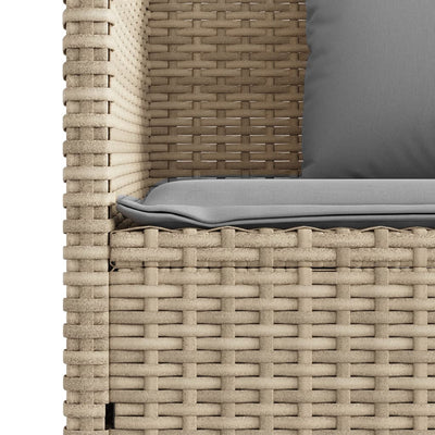 Garden Bench with Cushions Beige Poly Rattan Payday Deals
