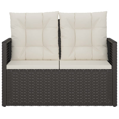 Garden Bench with Cushions Black 105 cm Poly Rattan Payday Deals