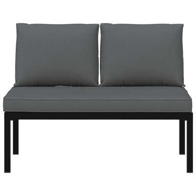 Garden Bench with Cushions Black Aluminium Payday Deals